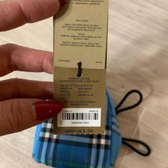 Burberry London England Mini Backpack Keycharm Vintage Check Flawed - Picture 6 of 16